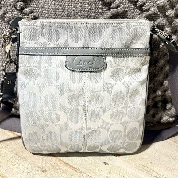 Coach Handbags - ❤️Coach Signature Pattern Crossbody Bag in Light Gray